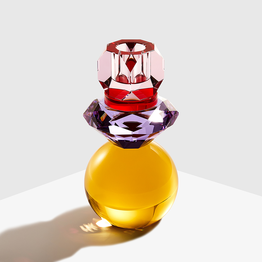 Portavelas de cristal de esfera colorida