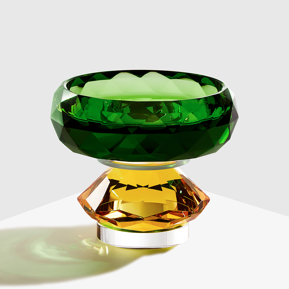 Portavelas de cristal votivo verde