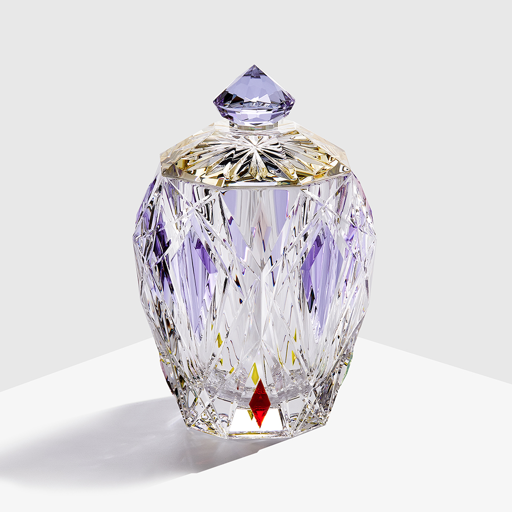 Tarros hechos a mano de cristal violeta gema