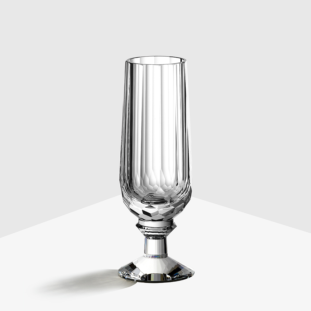 Copas de champán de cristal transparente Slimline